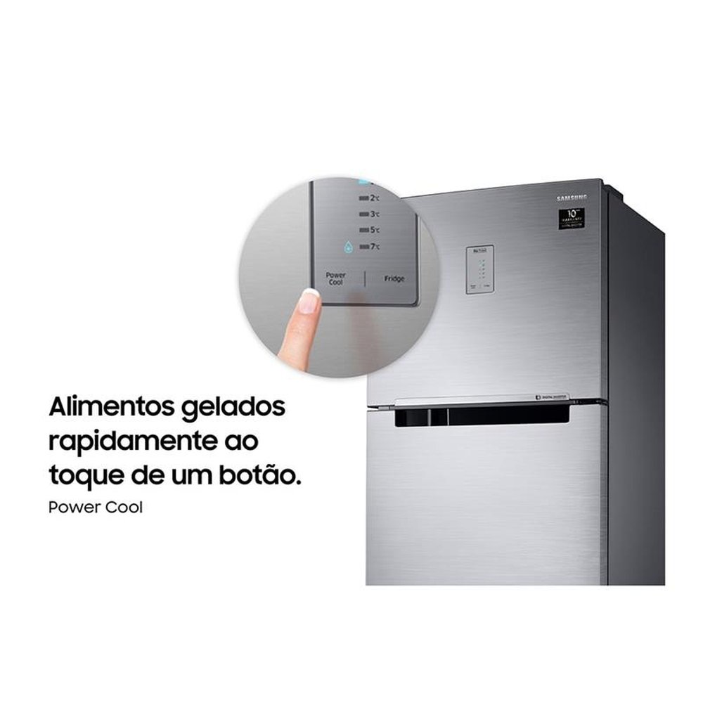 Geladeira/Refrigerador Samsung 385 Litros Evolution RT38, com PowerVolt, Frost Free, Inverter, Duplex, Inox Look, Bivolt