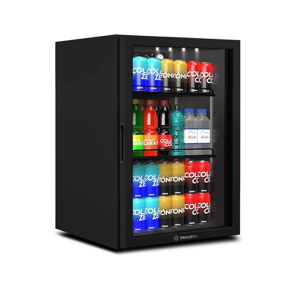 Expositor/Refrigerador Vertical Metalfrio 97 Litros VB11, Vitrine, Porta de Vidro, Preto, 220V