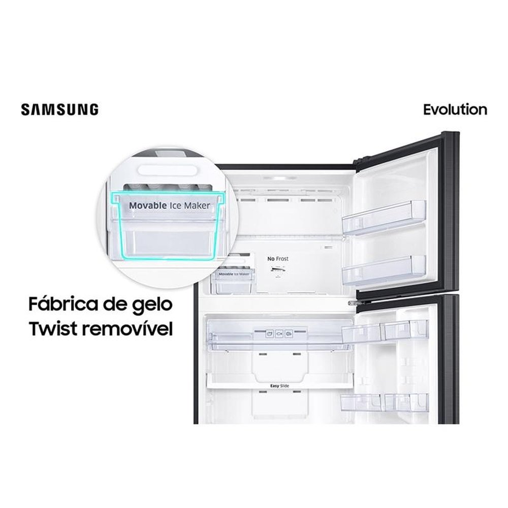 Geladeira/Refrigerador Samsung 460 Litros Evolution RT46, com PowerVolt, Frost Free, Inverter, Duplex, Preto/Inox Look, Bivolt