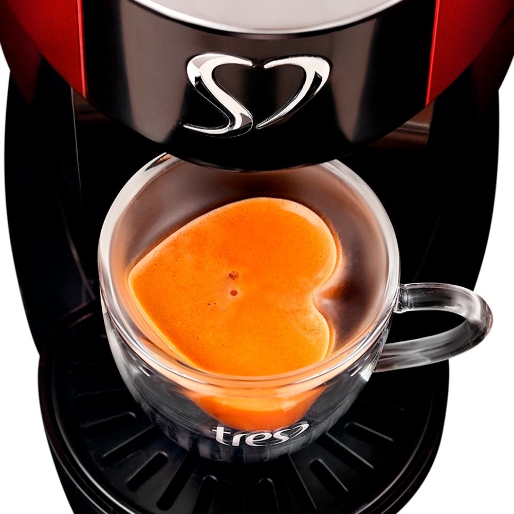 Cafeteira Espresso TRES 3 Corações Touch Automática Vermelho, 110V