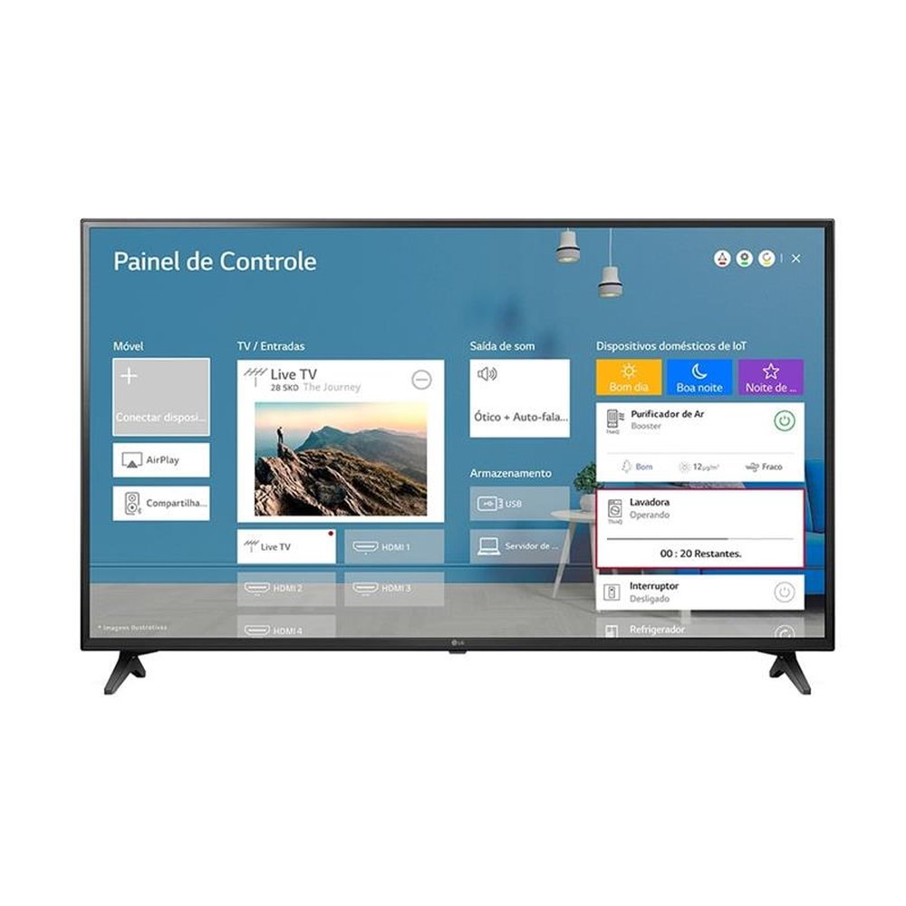 Smart TV LED 55" LG 55UN7100PSA 4K Ultra HD com Wi-Fi, 2 USB, 4 HDMI,  ThinQ Al,  Alexa (Built in), 60 Hz