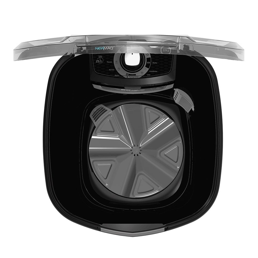 Tanquinho/Máquina de Lavar Roupas Semi-automática 10kg Newmaq, Preto, 110V