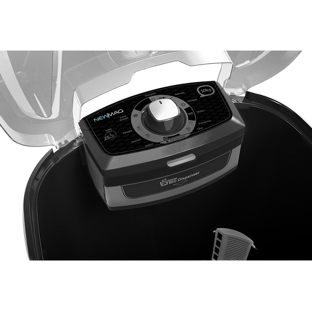 Tanquinho/Máquina de Lavar Roupas Semi-automática 10kg Newmaq, Preto, 110V