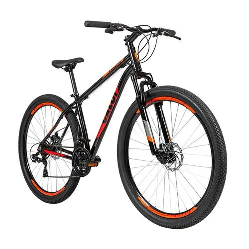 Bicicleta Caloi Vulcan, Aro 29, 21 Marchas, Câmbio Sunrun, Freio a Disco, Preta