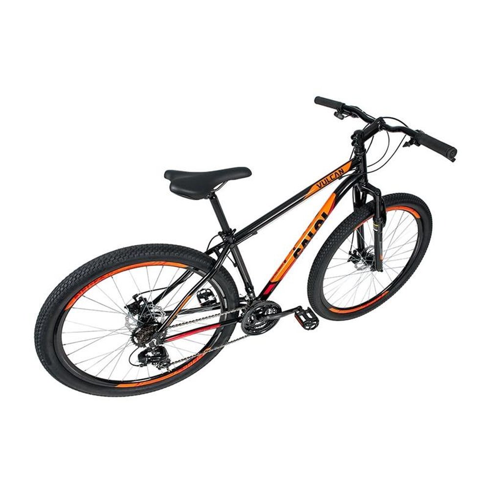Bicicleta Caloi Vulcan, Aro 29, 21 Marchas, Câmbio Sunrun, Freio a Disco, Preta