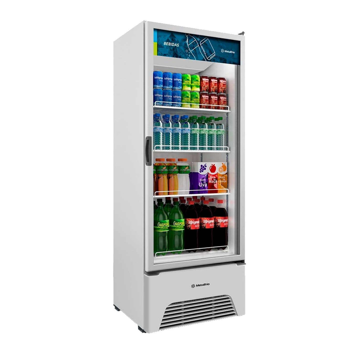Expositor Vitrine Metalfrio 577 Litros VB52AH - Optima Frost Free, Porta de Vidro, Branco, 110V