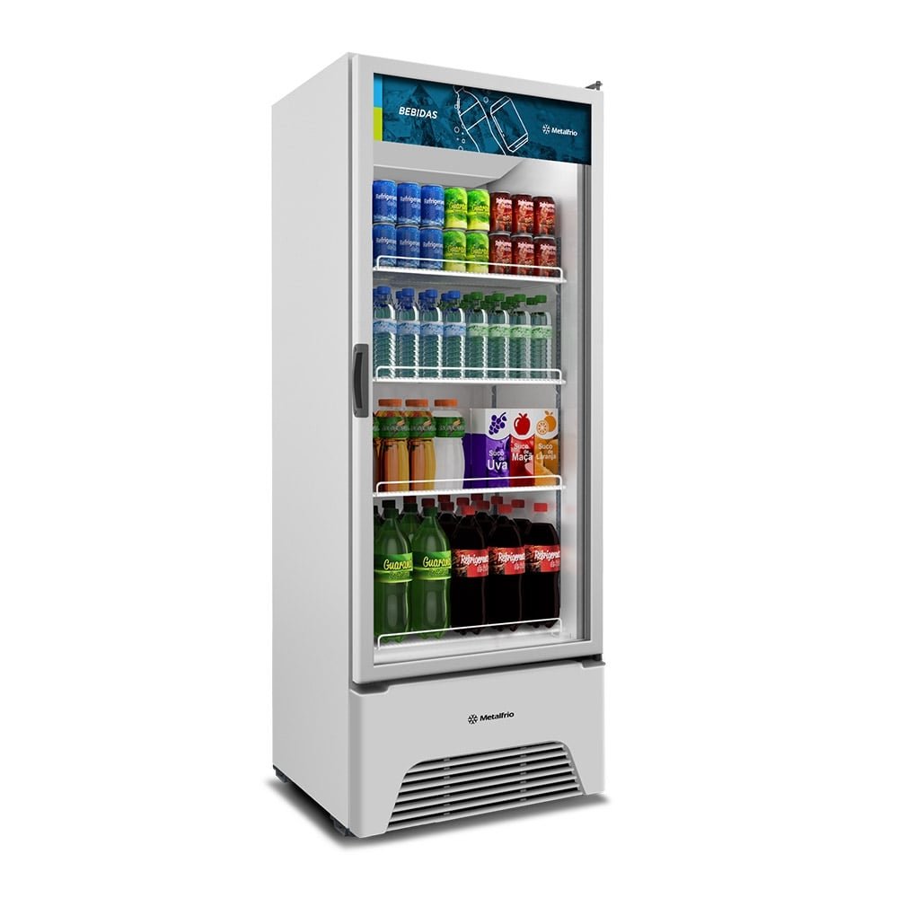 Refrigerador Vitrine Metalfrio 572 Litros VB52AH - Optima Frost Free, Porta de Vidro, Branco, 220V