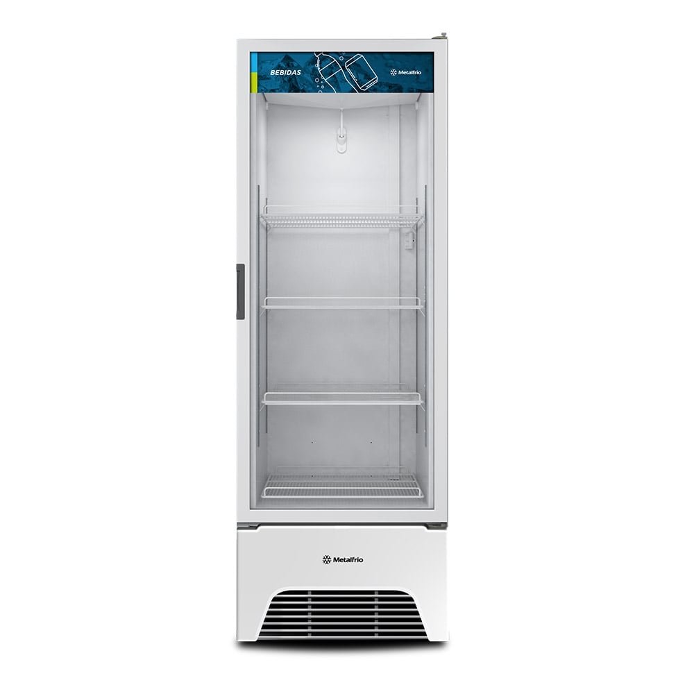 Refrigerador Vitrine Metalfrio 572 Litros VB52AH - Optima Frost Free, Porta de Vidro, Branco, 220V