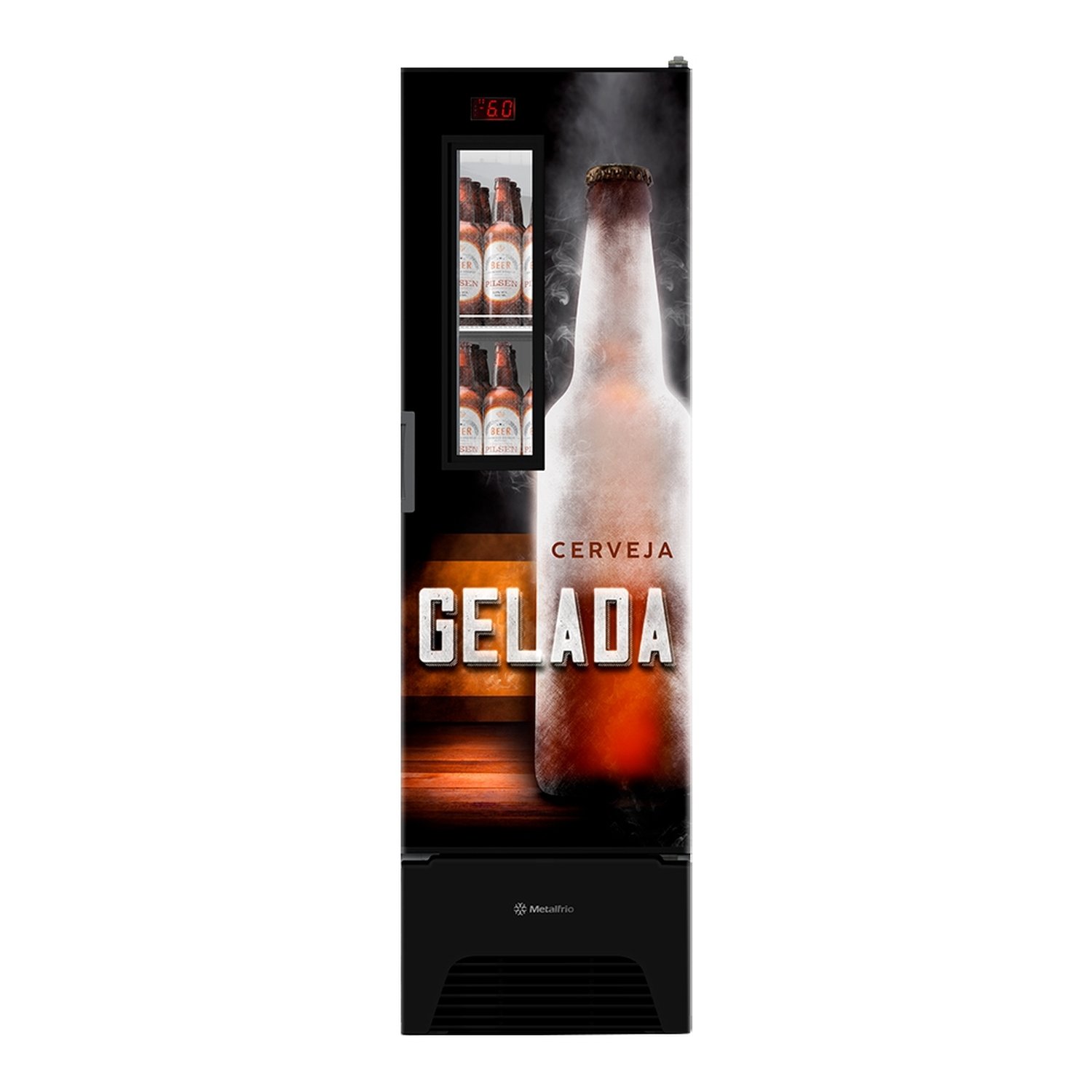 Cervejeira Metalfrio 336 Litros VN28FP Optima Frost Free, Adesivado, Preto, 110V