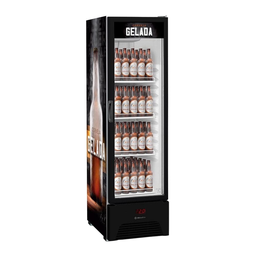 Cervejeira Metalfrio 324 Litros VN28RP Optima, Frost Free, Preto, 220V