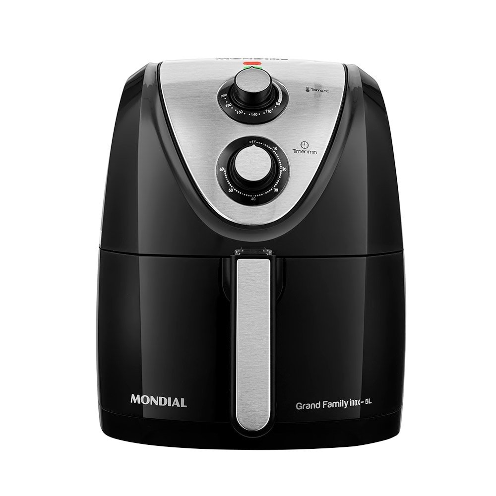 Fritadeira Air Fryer Mondial AFN-50-BI - 5 Litros, 1900W, Preto/Inox, 110V
