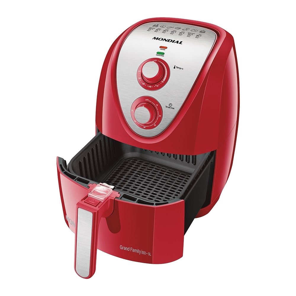 Fritadeira Air Fryer Mondial AFN-50-RI 5 Litros 1900W Vermelho/Inox, 110V