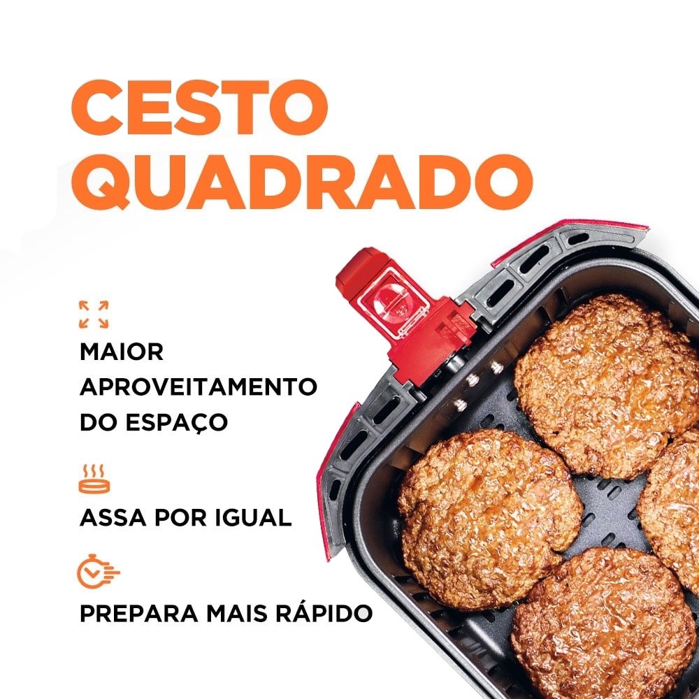 Fritadeira Air Fryer Mondial AFN-50-RI 5 Litros 1900W Vermelho/Inox, 110V