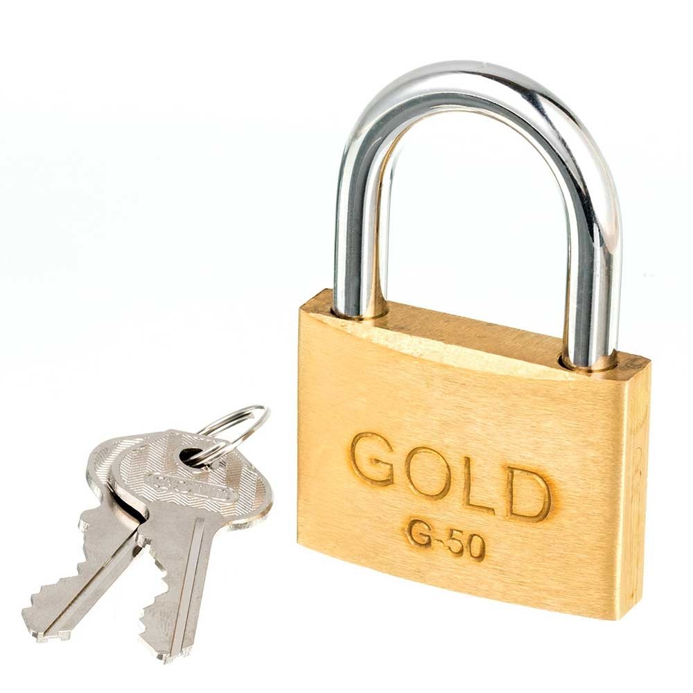 Cadeado Gold G-50mm Latão-6Un