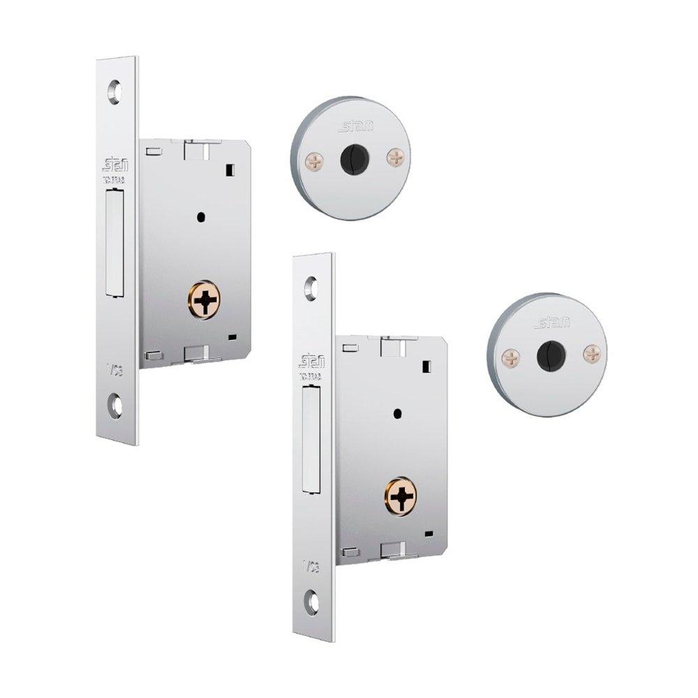 Fechadura Stam 1001 Tetra Dupla Inox Par