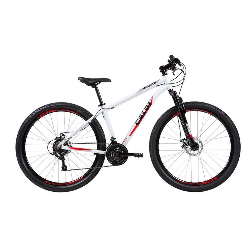 Bicicleta para Adulto Caloi Vulcan, Aro 29, 21 Marchas, Quadro de Alumínio, Freio à Disco, Branca