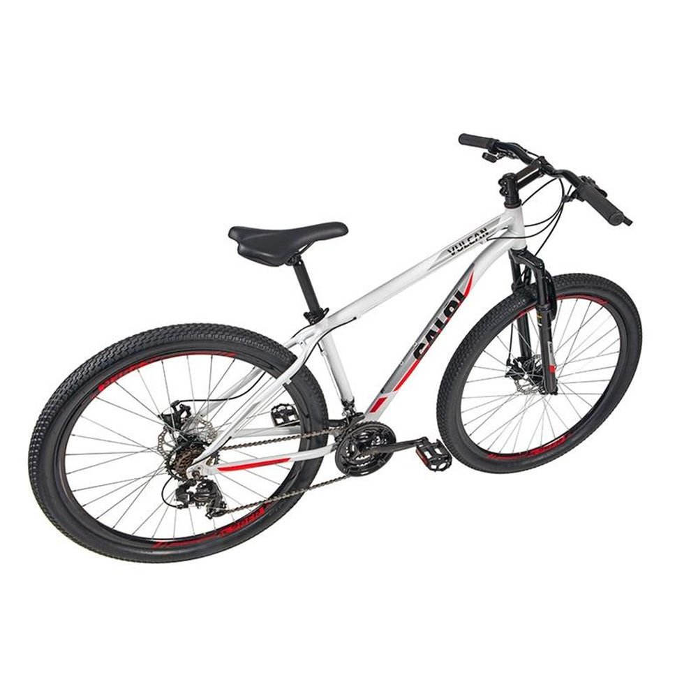 Bicicleta para Adulto Caloi Vulcan, Aro 29, 21 Marchas, Quadro de Alumínio, Freio à Disco, Branca
