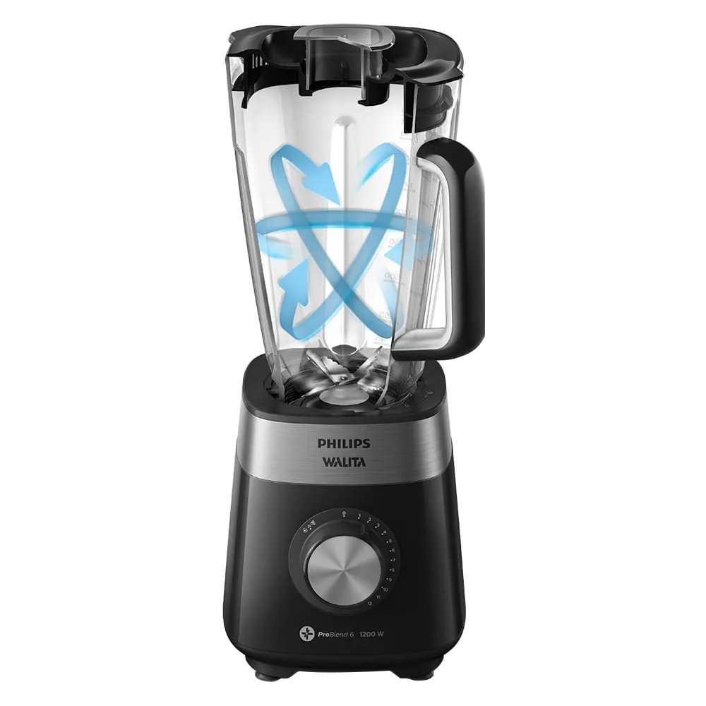 Liquidificador Walita Serie 5000 RI2242 - 12 Velocidades, Copo Tritan, 1200W, 3 Litros, Preto 110V