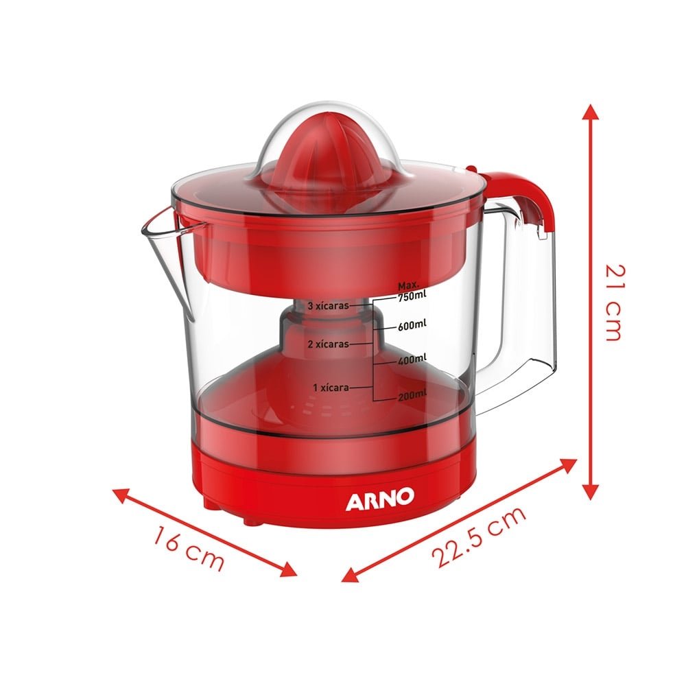 Espremedor de Frutas Arno Express CP32 - 0,75 Litros, 40W, Vermelho, 220V