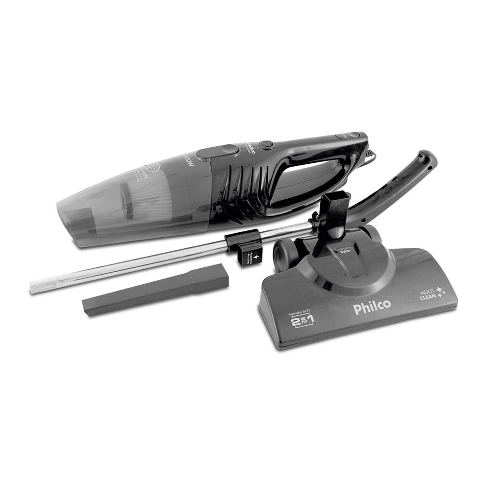 Aspirador de Pó Vertical Philco RAPID1300 Multi Clean - 650ml, 1300W, Preto, 220V