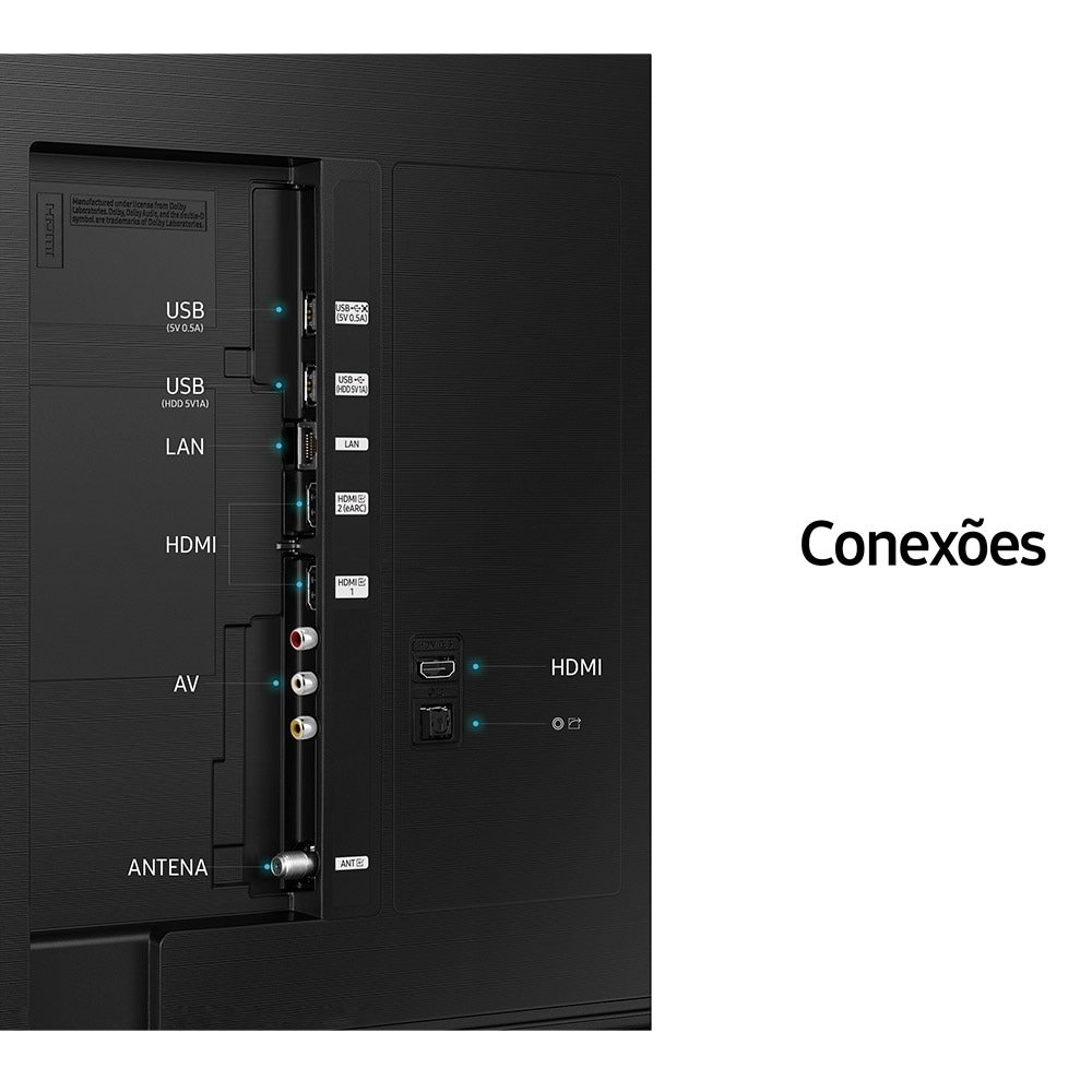 Smart TV QLED 55" Samsung QN55Q60AAGXZD 4K UHD HDR Wi-Fi, 2 USB, 3 HDMI, Alexa Built In,Modo Game, Tela sem Limites,60hz
