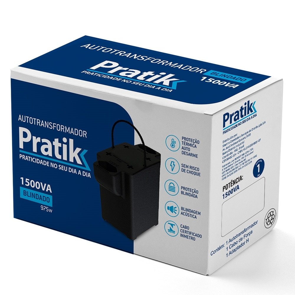 Transformador Pratik 1500VA Blindado Bivolt