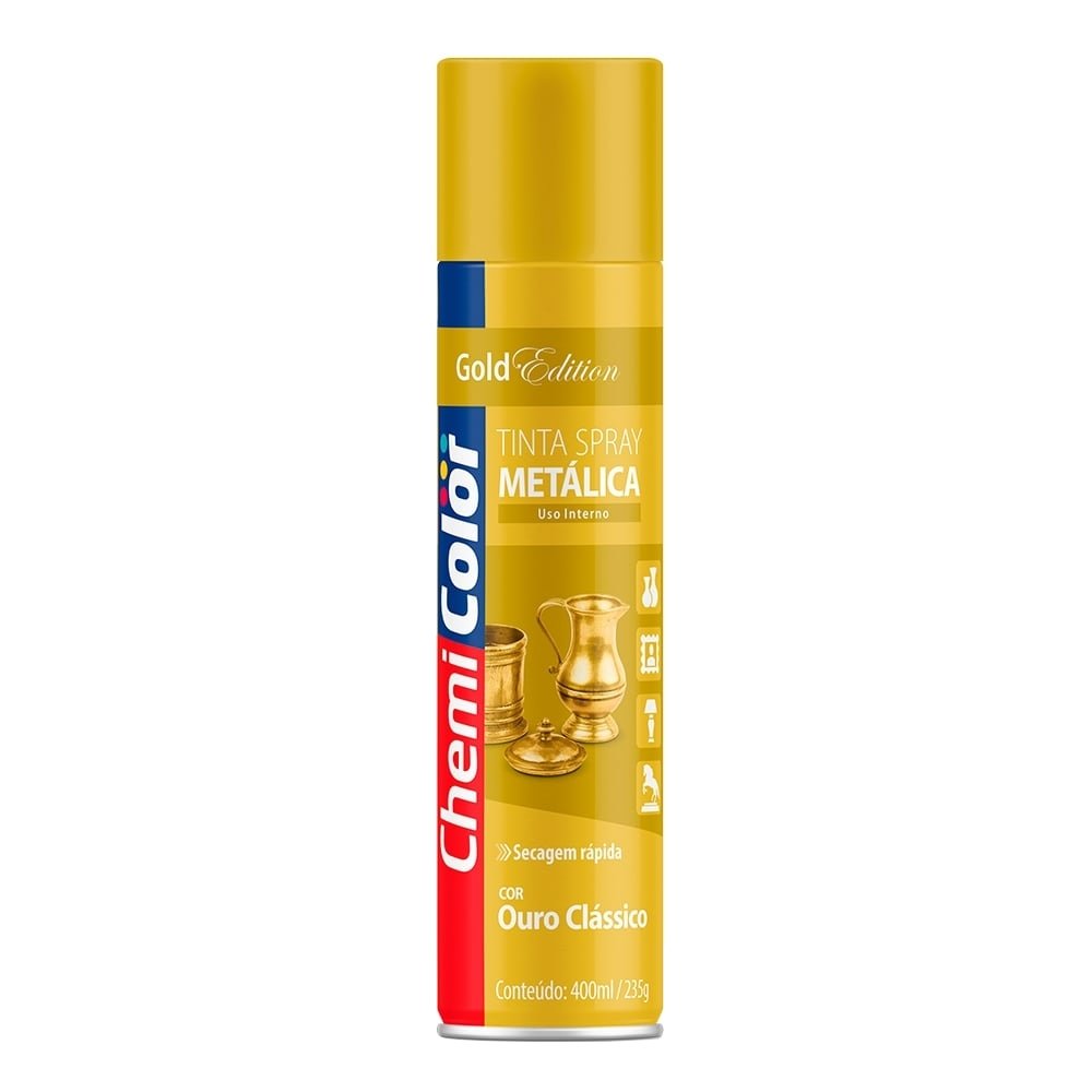 Tinta Spray Chemicolor Metálica Ouro Clássico 400ml