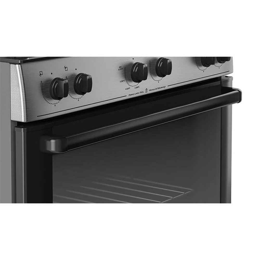 Fogão de Piso Itatiaia 5 Bocas Essencial, Mesa de Vidro, Acendimento Automático, Inox, Bivolt