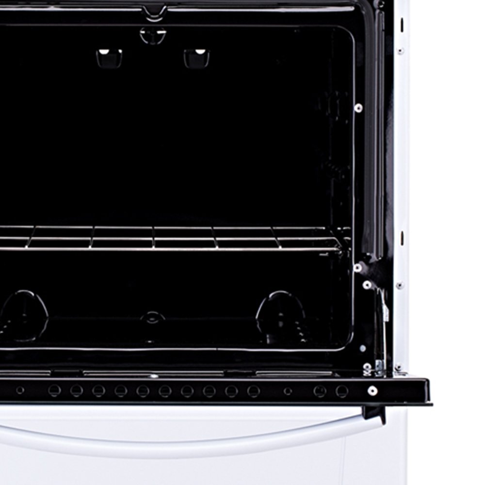 Fogão de Piso Atlas 4 Bocas Mônaco - Mesa de Inox, Acendimento Automático, Branco, Bivolt