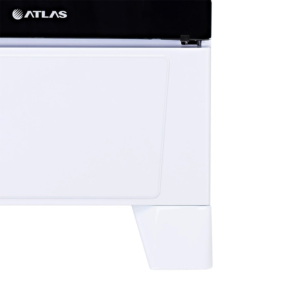Fogão de Piso Atlas 4 Bocas Mônaco - Mesa de Inox, Acendimento Automático, Branco, Bivolt