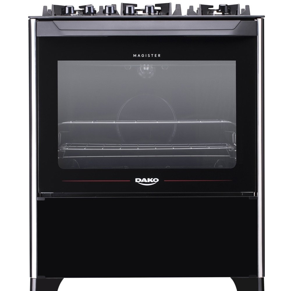 Fogão de Piso Dako 5 Bocas Magister, Preto, Mesa de Vidro, Acendimento Automático, Bivolt