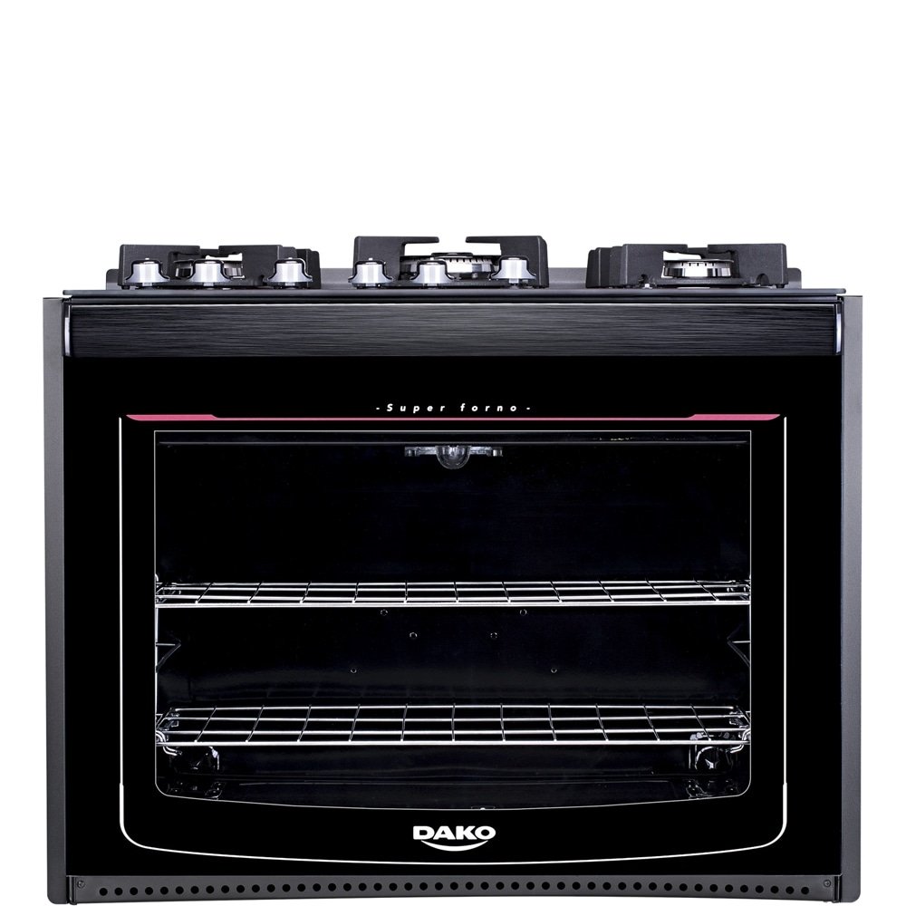 Fogão de Embutir Dako 5 Bocas Glass DE5VUP-PF0, Mesa de Vidro, Acendimento Automático, Preto, Bivolt