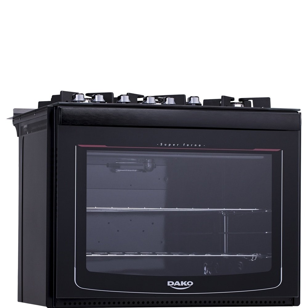 Fogão de Embutir Dako 5 Bocas Glass DE5VUP-PF0, Mesa de Vidro, Acendimento Automático, Preto, Bivolt