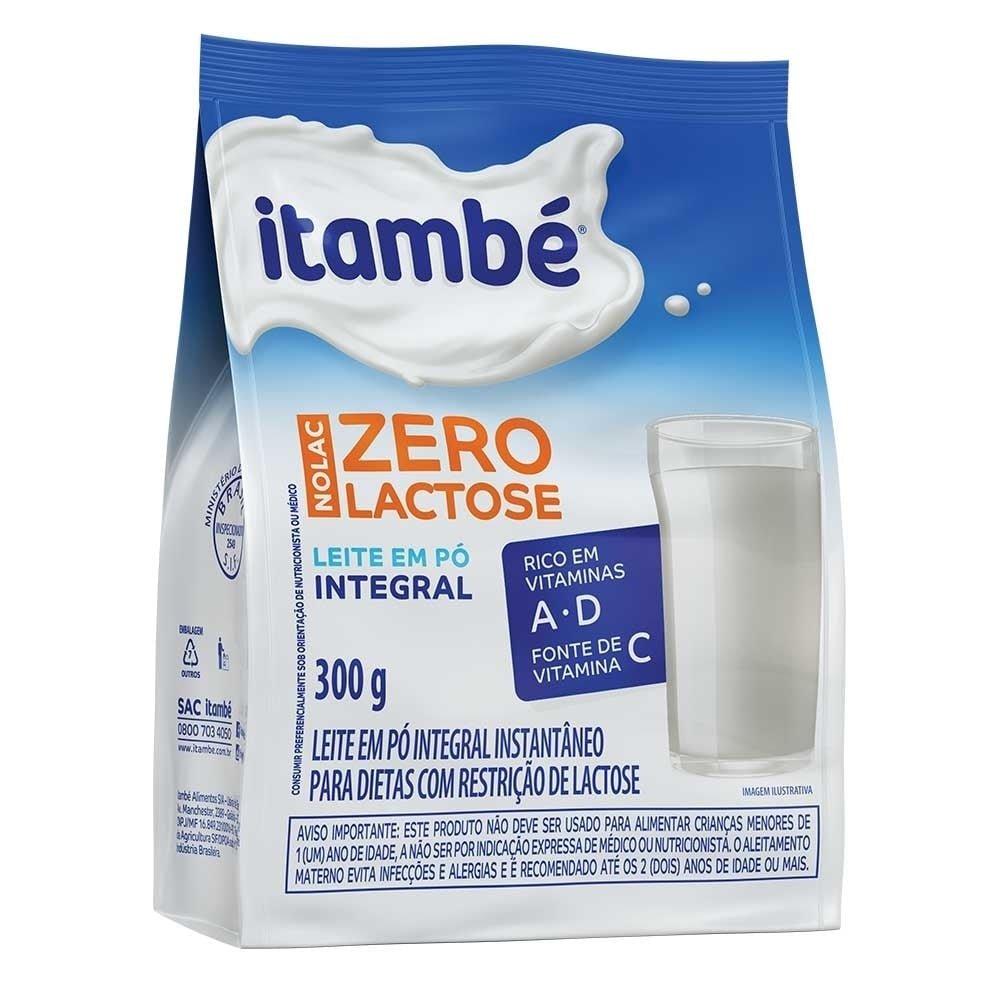 Leite em Pó Nolac Zero Lactose Pouch 300g - 12 unidades - Itambé