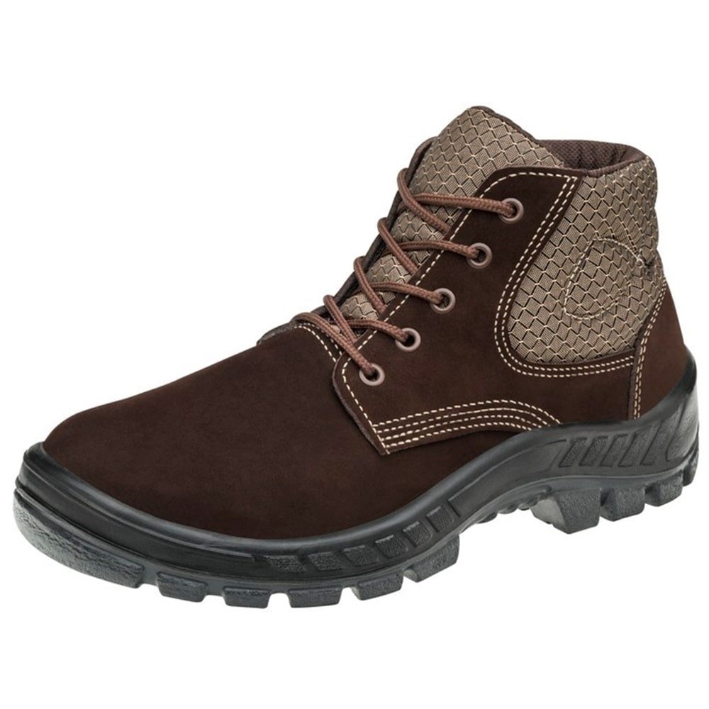 Botina de Segurança Marluvas 50B26-BP Nubuck Cano Baixo Café 43