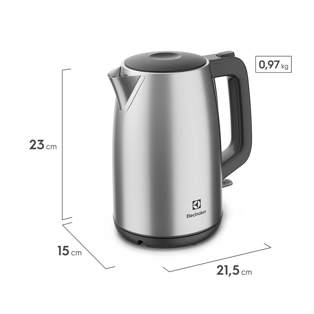 Chaleira Elétrica Electrolux Experience EEK25, 1,7 Litros, 1200W, Inox, 110V