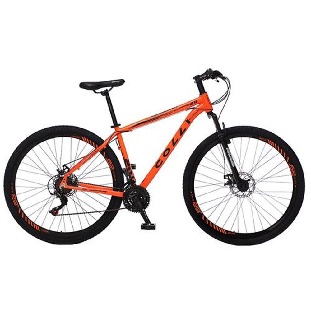 Bicicleta para Adulto Colli Atalanta, Aro 29, 21 Marchas, Quadro de Alumínio, Freio à Disco, Câmbio Shimano, Laranja
