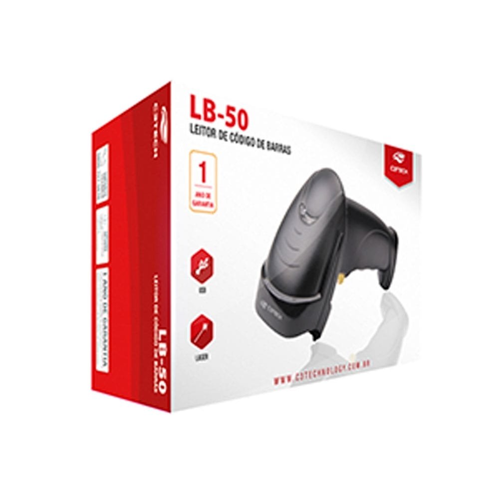 Leitor Código de Barras C3Tech USB LB-50BK, Preto