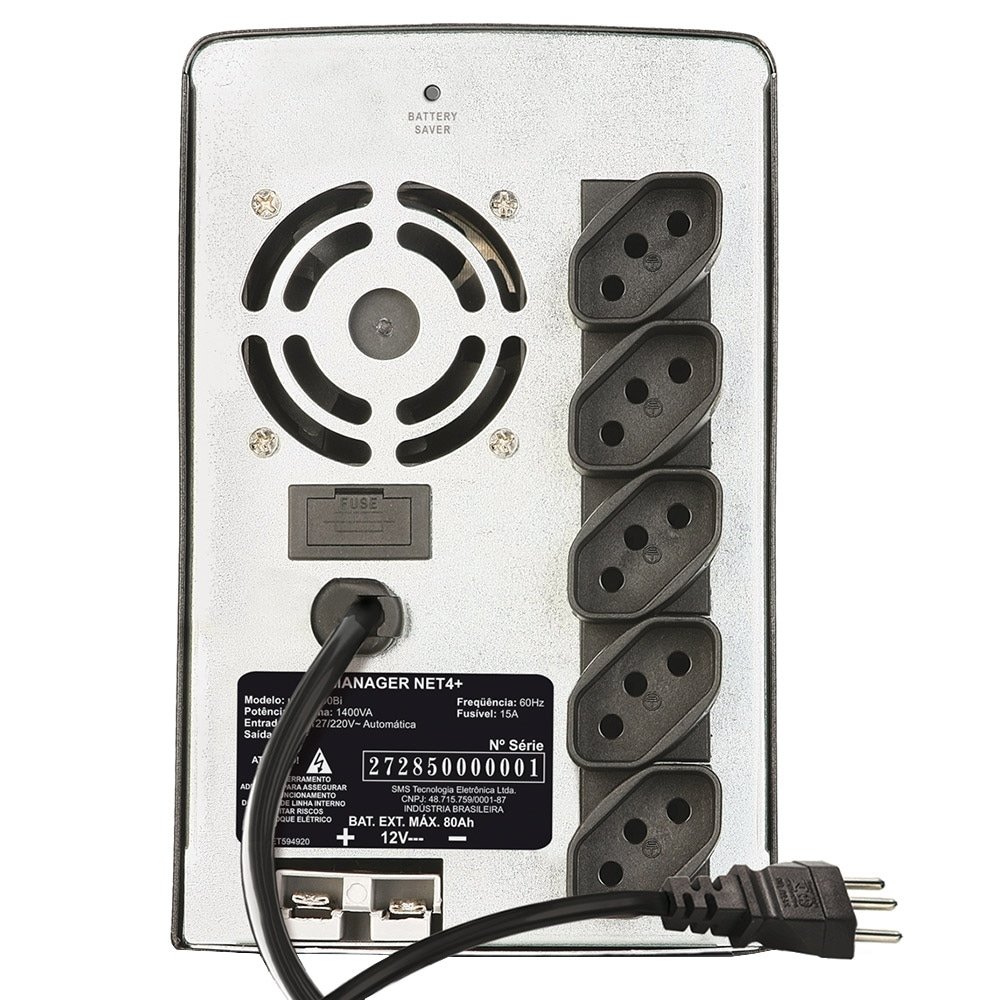 Nobreak SMS NET 4+, 1500VA, Entrada Bivolt, Saída 115V com Conexão para Bateria Externa