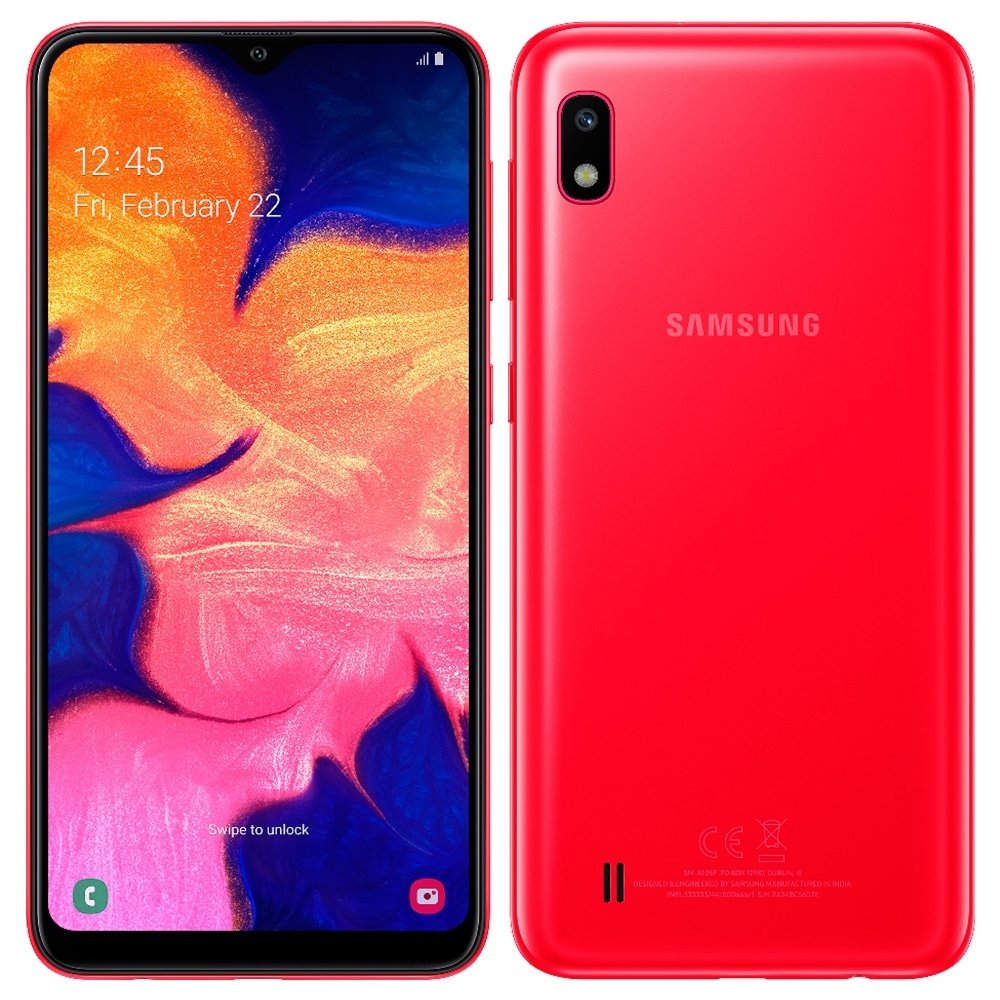 Smartphone Samsung Galaxy A10, Dual Chip, Vermelho, Tela 6.2", 4G+Wi-Fi, Android 9.0, Câmera 13MP, 32GB