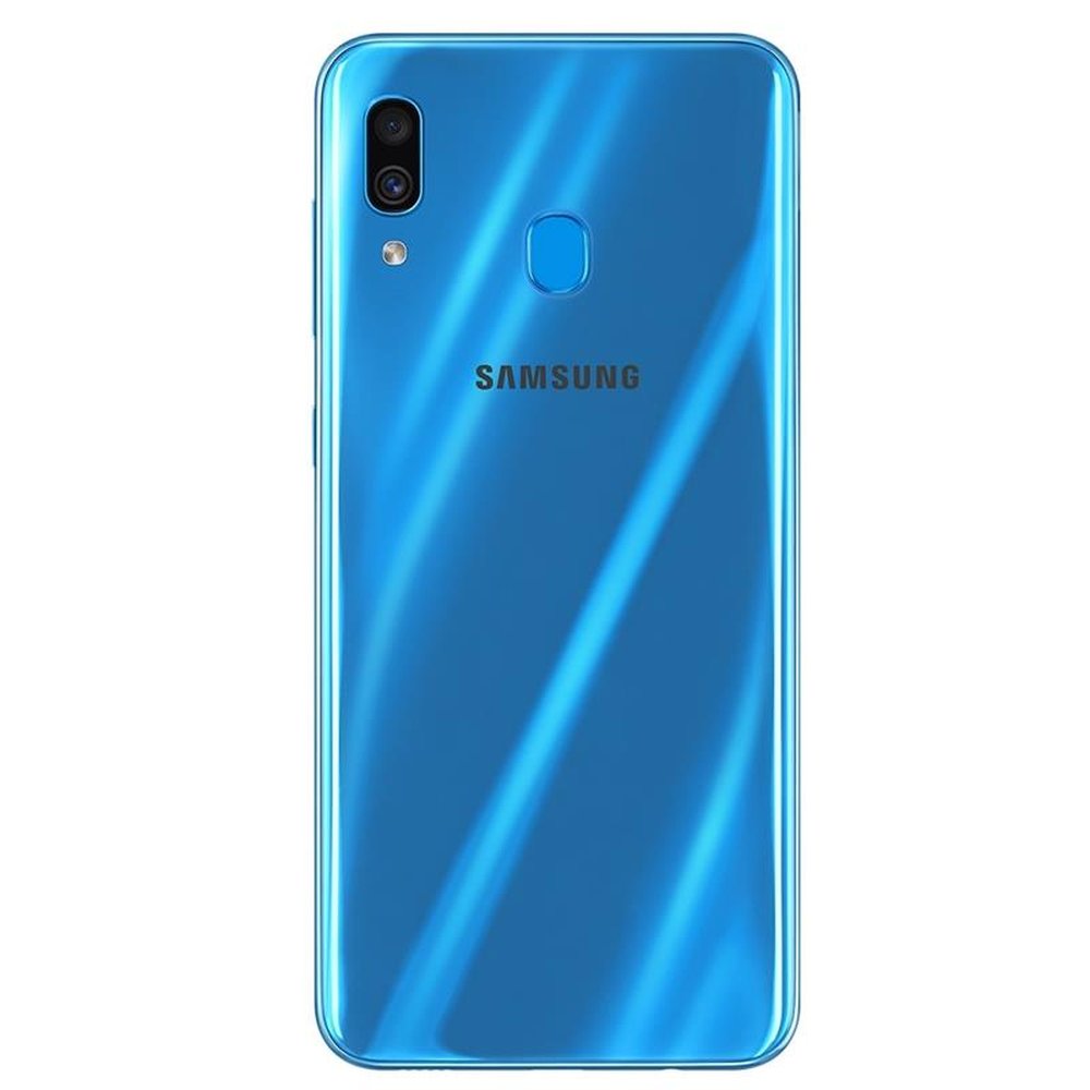 Smartphone Samsung Galaxy A30, Dual Chip, Azul, Tela 6.4", 4G+Wi-Fi, Android, Câm dupla 16MP+5MP e frontal 16MP, 64GB