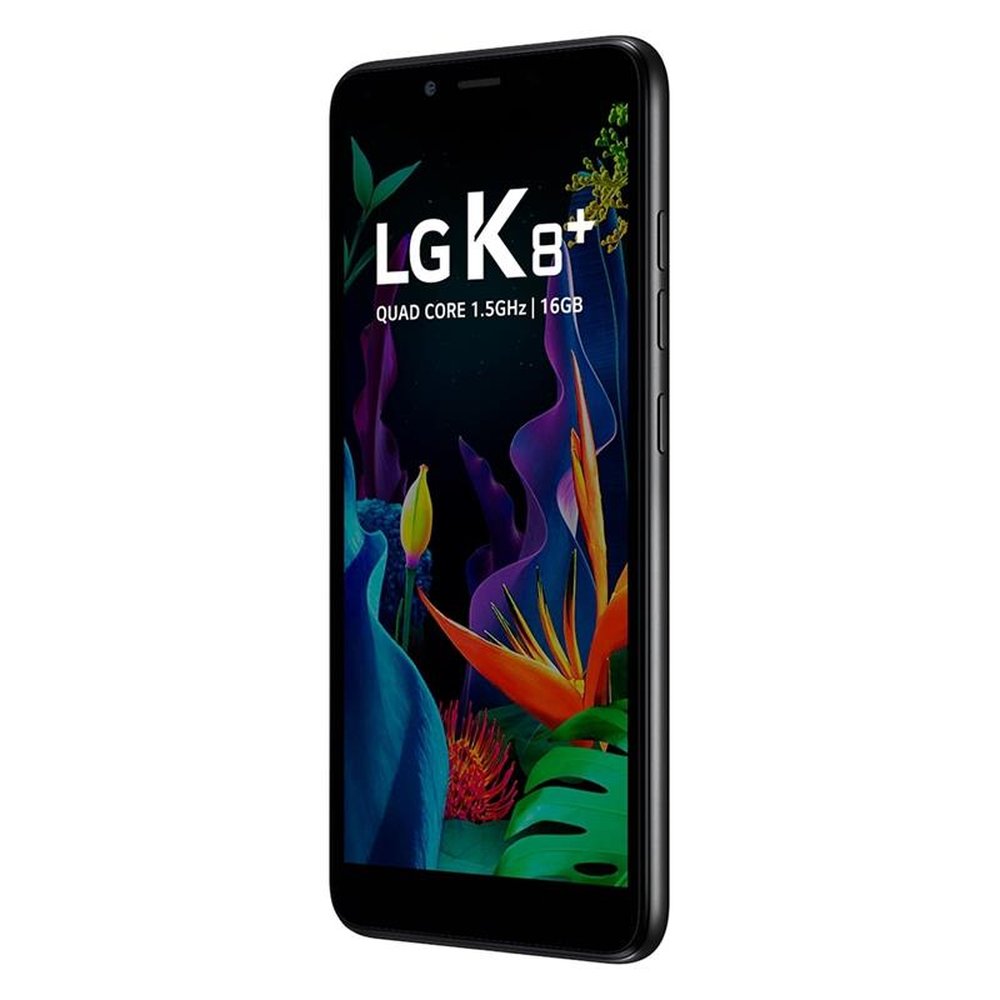 Smartphone LG K8+ Preto, Tela 5.45", 4G+Wi-Fi, Android GO, Câm Traseira 8MP e Frontal 5MP, 1GB RAM, 16GB