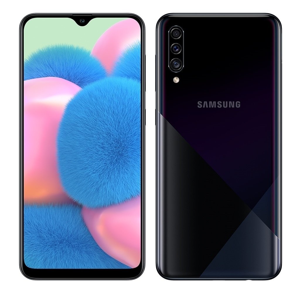 Smartphone Samsung Galaxy A30s, Preto, Tela 6.4", 4G+WI-Fi, Android 9, Câm Traseira 25+5+8MP e Frontal 16MP, 4GB RAM, 64GB