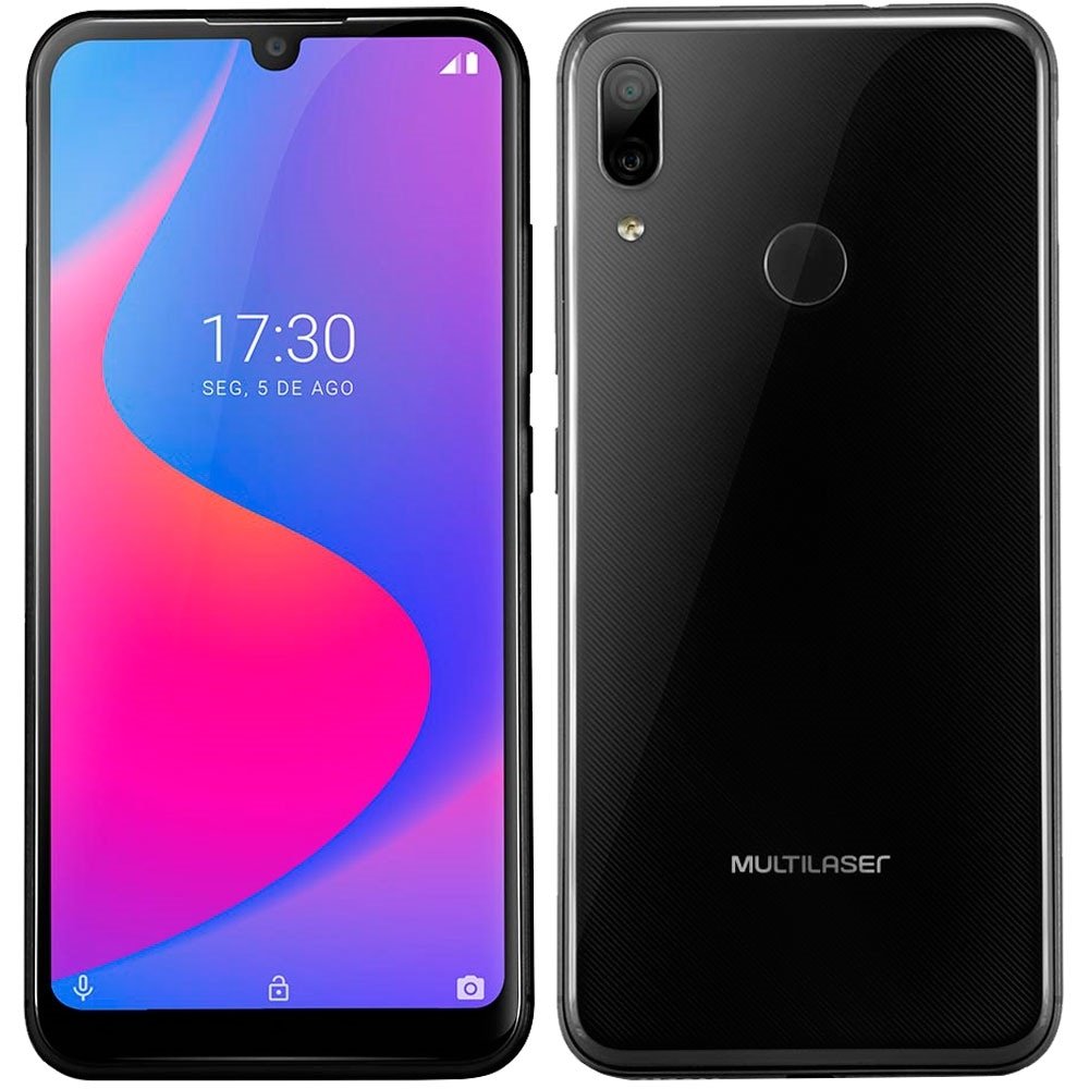 Smartphone Multilaser G Pro, Preto, Tela 6.1", 4G+Wi-Fi, Android, Câm Traseira 13+2MP e Frontal 5 MP, 2GB RAM,32GB