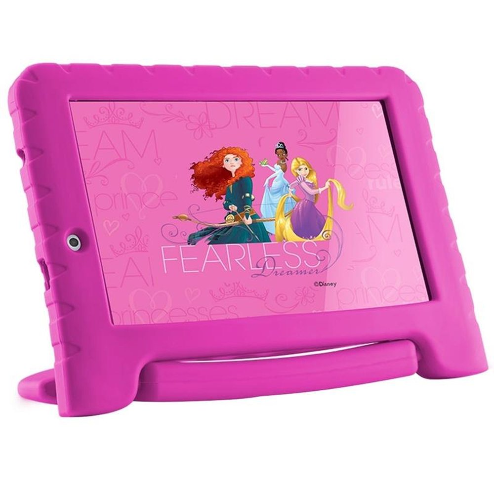 Tablet Multilaser Disney Princesas Plus, Rosa, Tela 7", Wi-fi, Bluetooth, Android Oreo, 2MP, 16GB