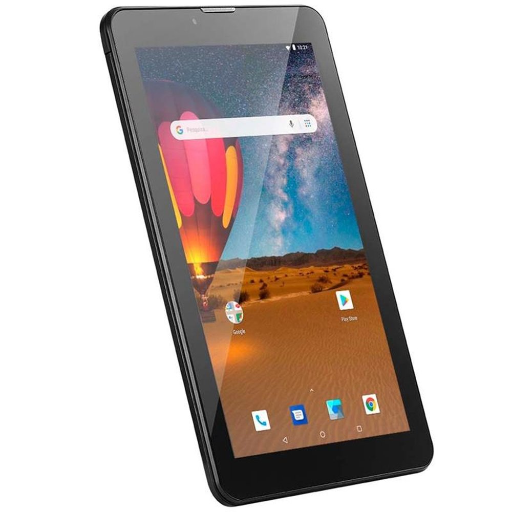 Tablet Multilaser M7 Plus, Preto, Tela 7", 3G+Wi-Fi, Bluetooth, Android 10, Câm traseira 2MP, 16GB