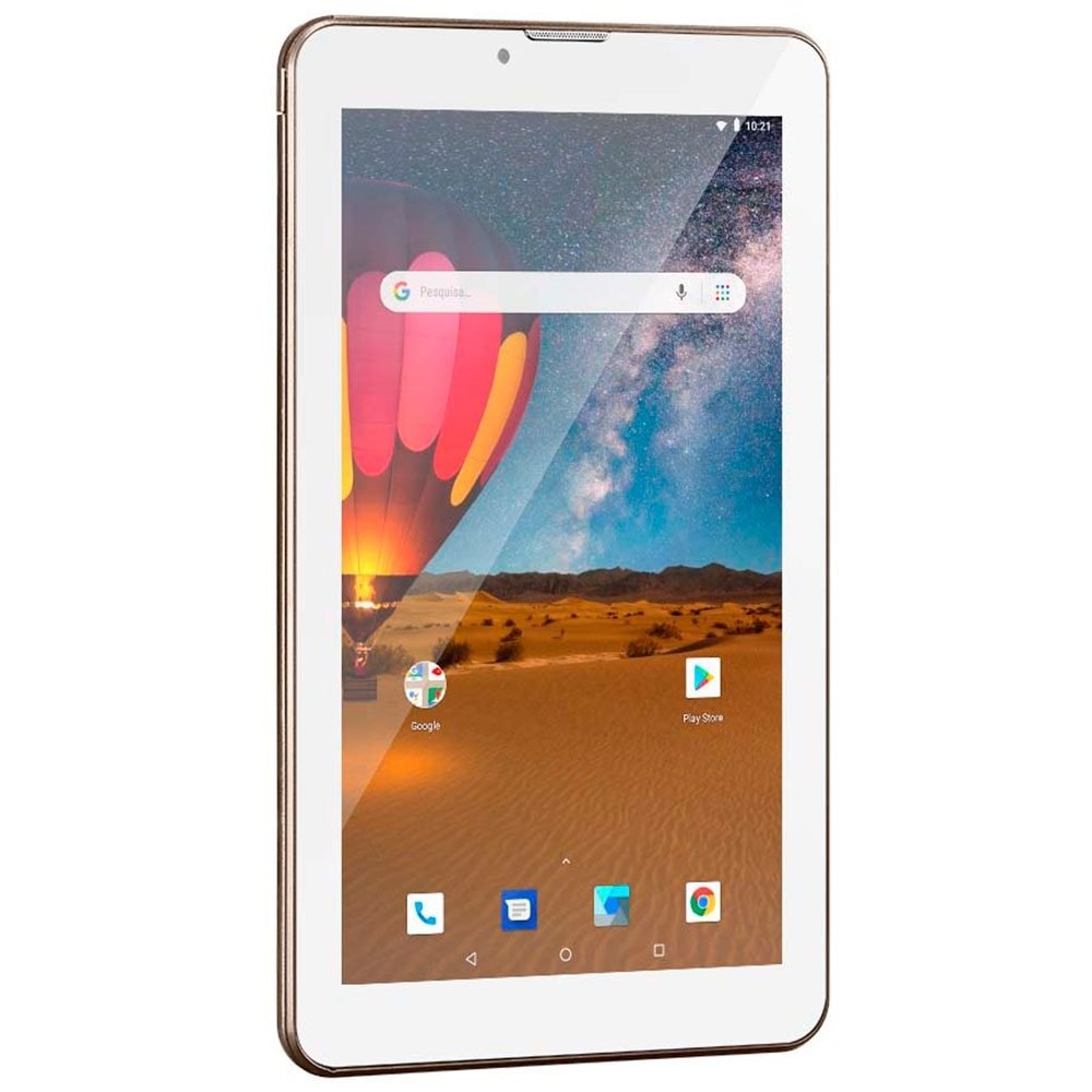 Tablet Multilaser M7 Plus, Dourado, Tela 7", 3G+Wi-Fi, Bluetooth, Android 10,Câm traseira 2MP, 16GB