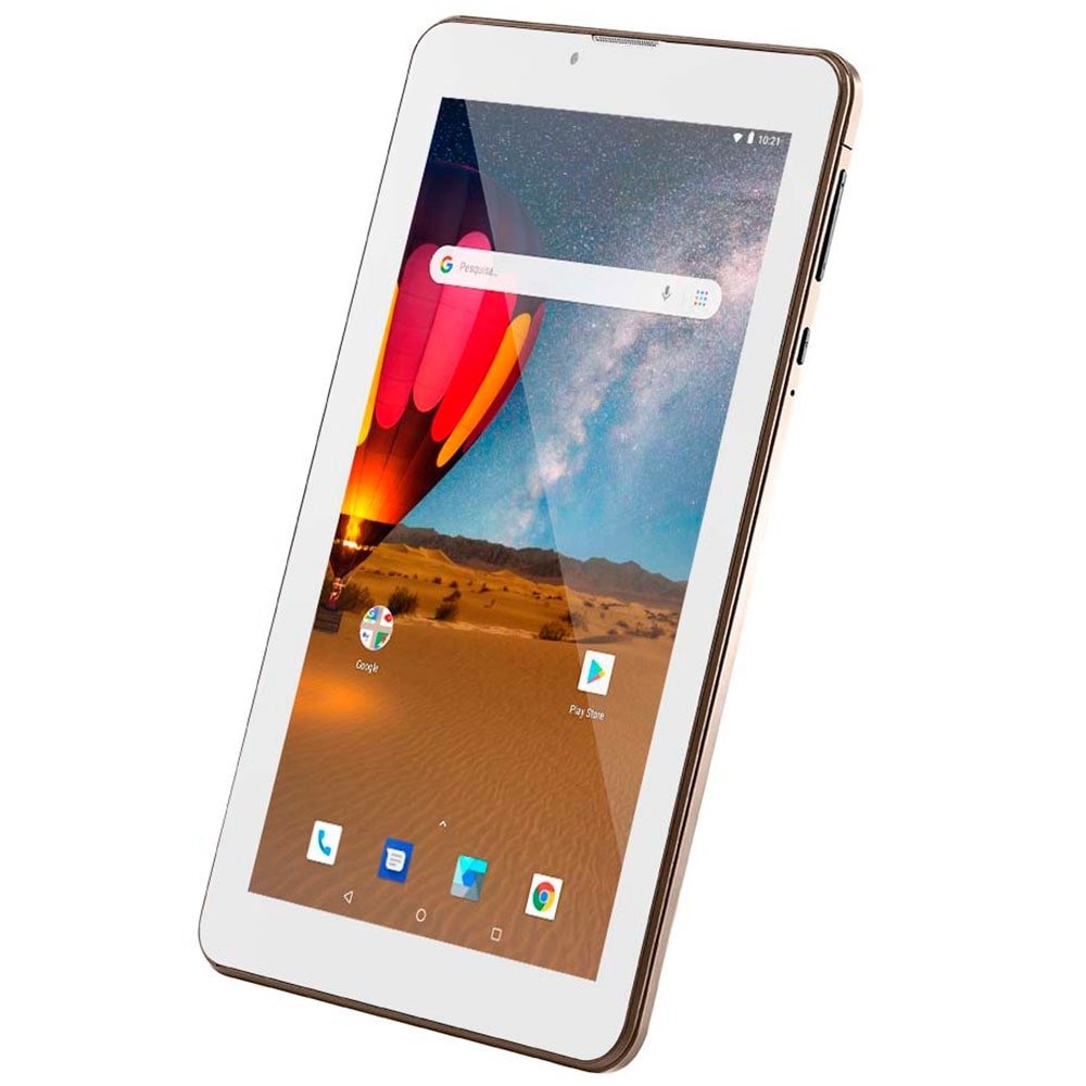 Tablet Multilaser M7 Plus, Dourado, Tela 7", 3G+Wi-Fi, Bluetooth, Android 10,Câm traseira 2MP, 16GB