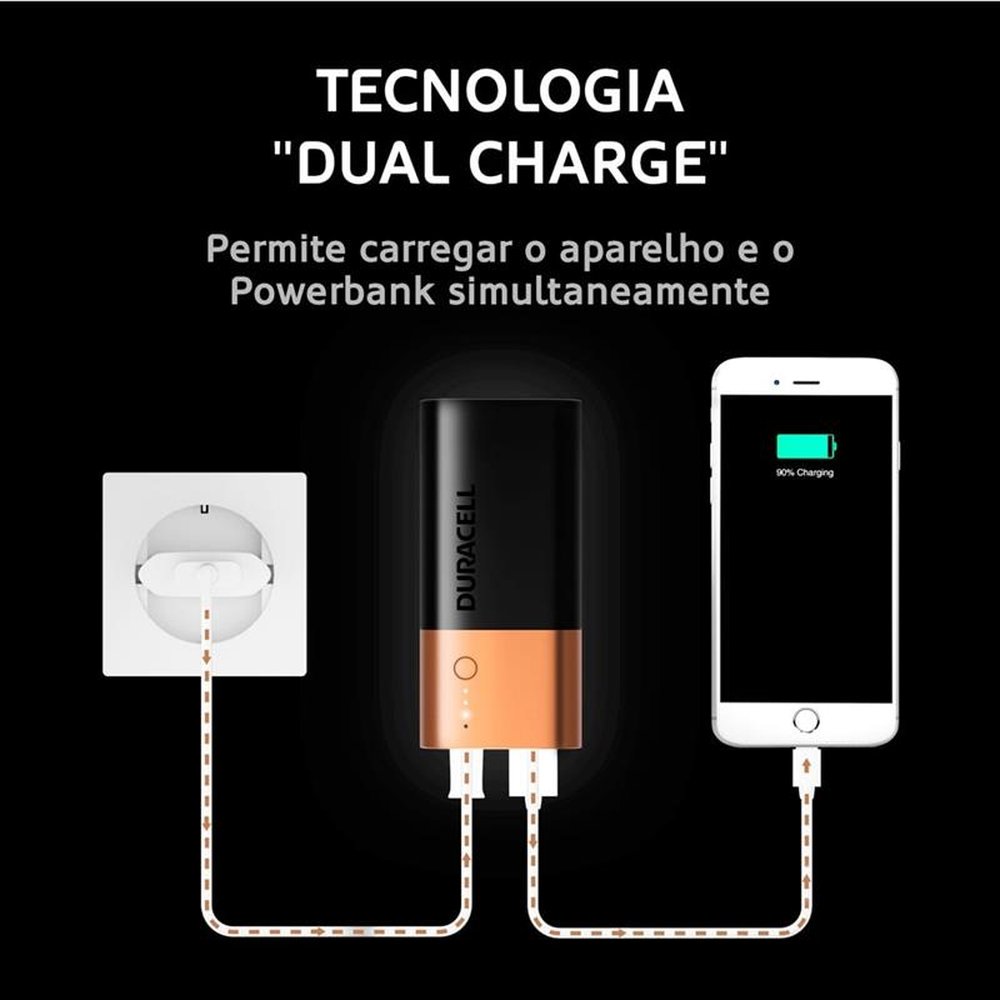 Carregador Portátil Duracell, Power Bank, 6700MAH