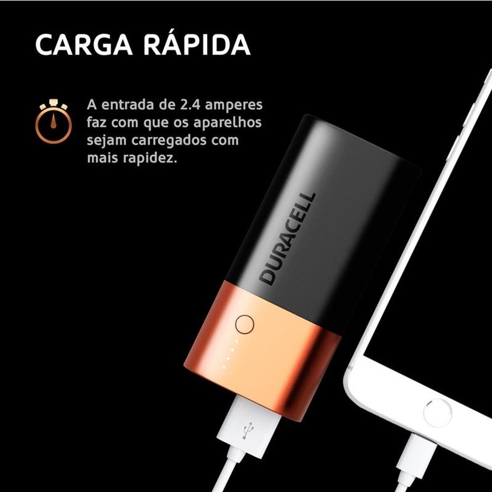 Carregador Portátil Duracell, Power Bank, 6700MAH